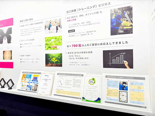 セミコン展示ブースでは環境への取り組みを紹介されていた